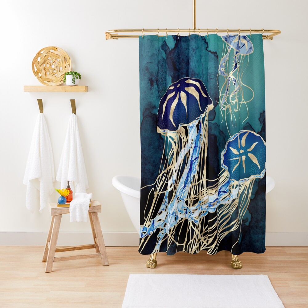 Metallic Jellyfish III Shower Curtain
