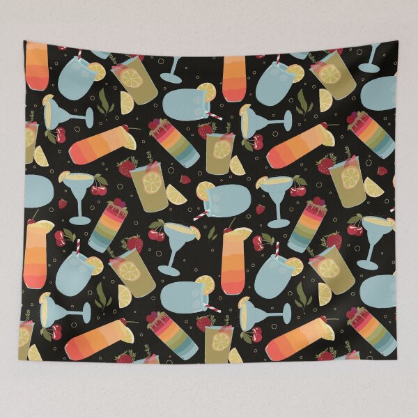 Item preview, Summer Cocktails on Black designed and sold by OranelloDesigns.