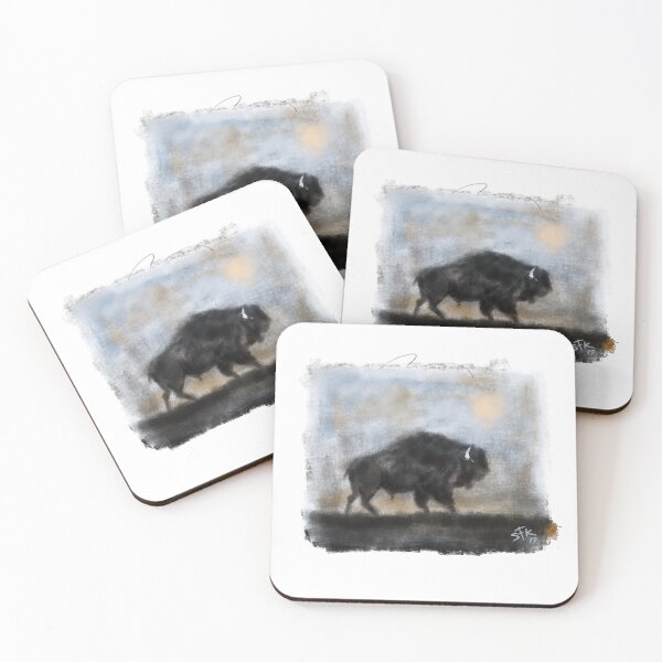 Item preview, Cool Bison Buffalo | Animal Art Print Painting Artwork designed and sold by SFK-workshop.
