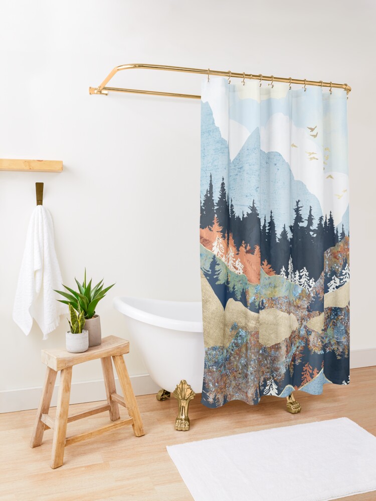 Alternate view of Spring Flight Shower Curtain
