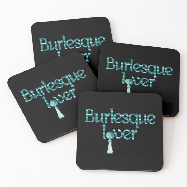 Item preview, Burlesque Lover lettering in turquoise blue with pastie designed and sold by Xarah.