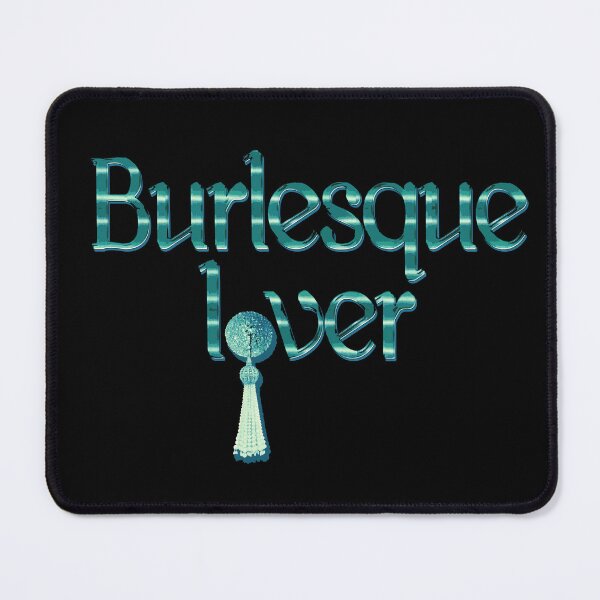 Item preview, Burlesque Lover lettering in turquoise blue with pastie designed and sold by Xarah.