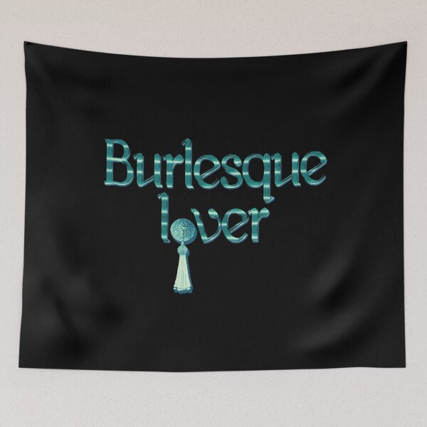 Item preview, Burlesque Lover lettering in turquoise blue with pastie designed and sold by Xarah.