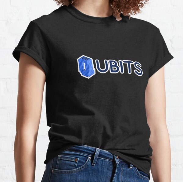 Qubits (pixels + blue over white) Classic T-Shirt