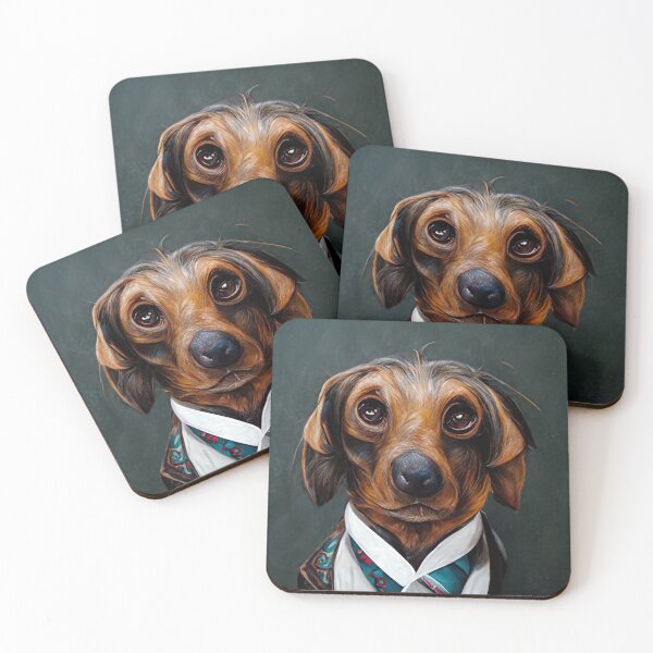 Item preview, Dog Puppy Wearing Smart Clothes designed and sold by AnimalArtPhotos.