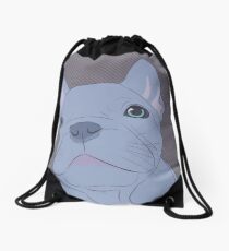 Geoff on grey Drawstring Bag