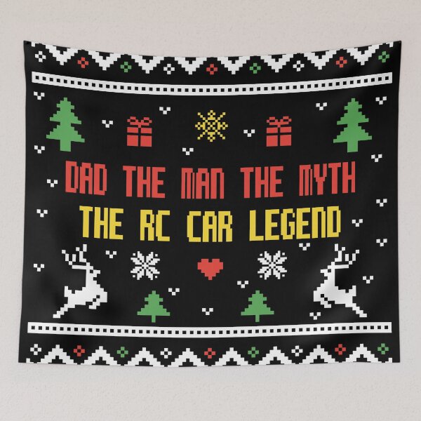 Item preview, Dad the man the myth the rc car legend, Christmas ugly lovely sweater colored, rc car racing games competition, remote control cars lover designed and sold by SGS-.