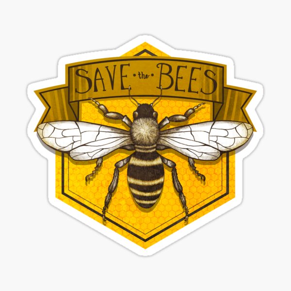 save the bee's Sticker for Sale by Bea-Creative  Bee sticker, Scrapbook  stickers printable, Bee drawing