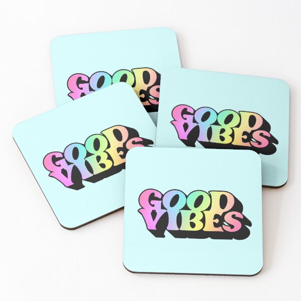 Item preview, Gradient Rainbow Pink Spectrum 3D Extruded Retro Vintage Serif Display Typography Good Vibes Quotes designed and sold by Cawaiico.