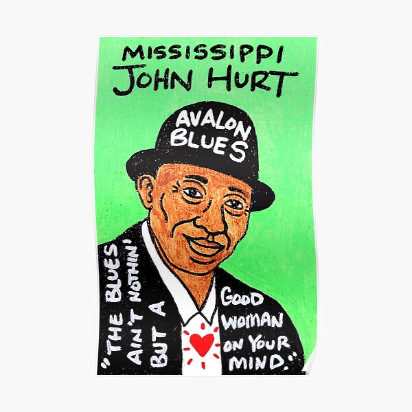 Mississippi John Hurt Folk Art Poster