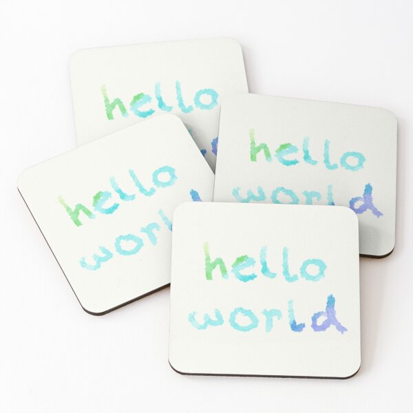 Item preview, "Hello world" blue nursery art designed and sold by knileuh.