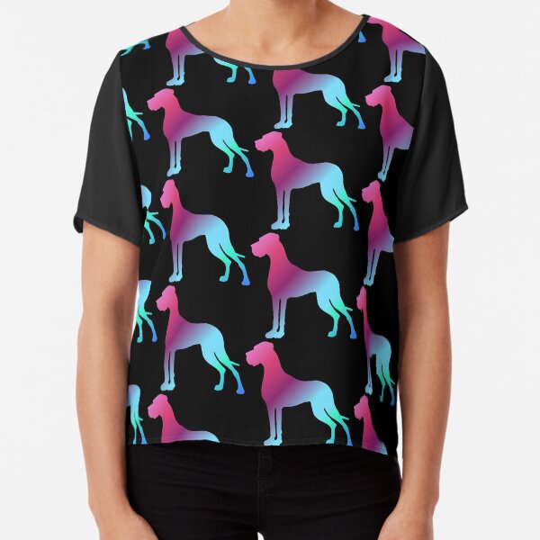 Farbverlauf Deutsche Dogge Chiffon Top