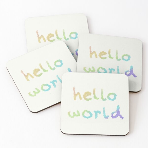 Item preview, "Hello world" pastel rainbow nursery art designed and sold by knileuh.