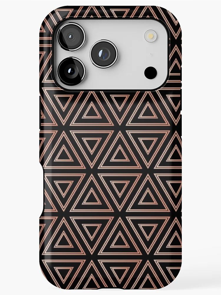 Thumbnail 1 of 4, iPhone Case, Rose Gold Triangular Pattern - Triangle Pattern designed and sold by Blvckstar.
