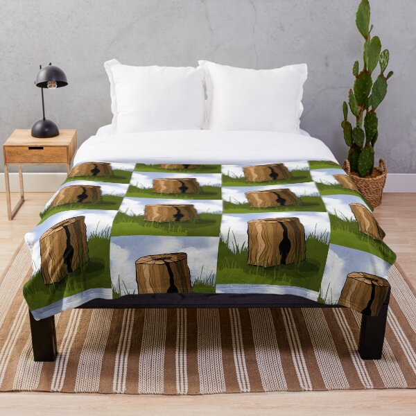 Item preview, A large stump stands on the grass designed and sold by ggstore11.