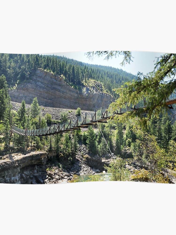 Kootenai Falls Suspension Bridge Libby Montana Poster