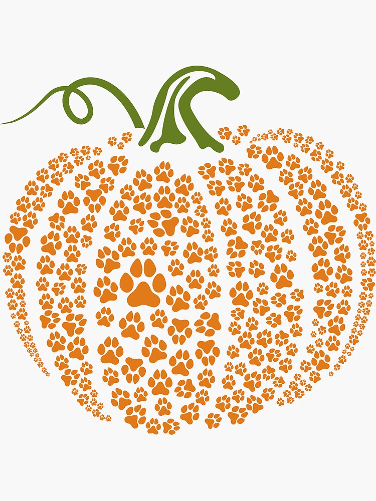 "Paw-Print-Pumpkin-Halloween" Sticker for Sale by EduardoPatel | Redbubble