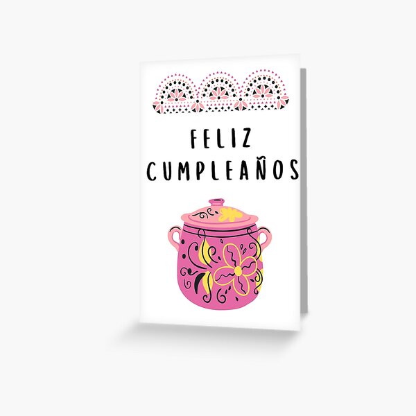 Feliz cumpleaños (happy birthday in Spanish) (tarjeta de cumpleaños)  traditional Mexican fiesta design (papel picado) Spanish birthday  Poster  for Sale by Pommallina