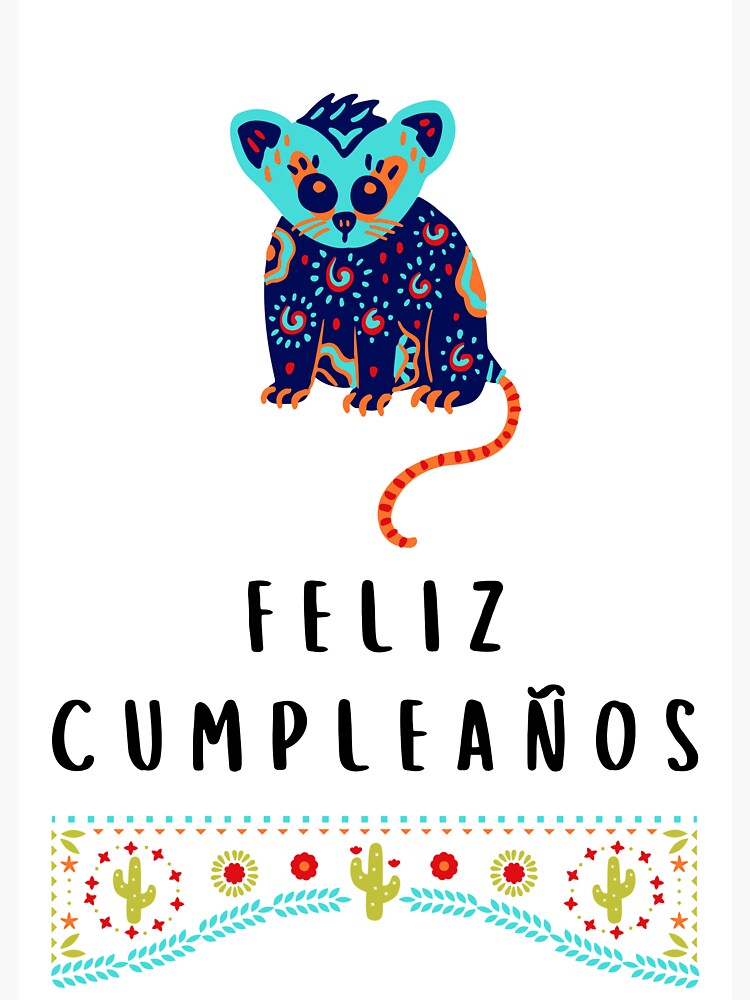 "Feliz cumpleaños (happy birthday in Spanish) (tarjeta de cumpleaños) traditional Mexican design