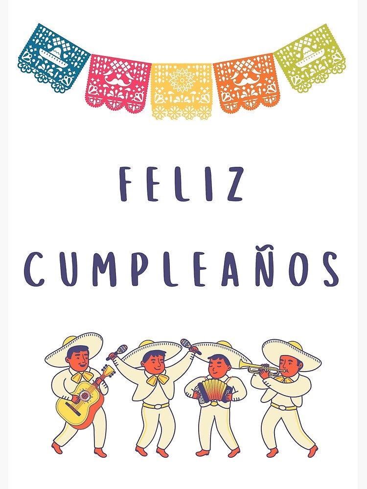 Feliz Cumpleanos Happy Birthday in Spanish Card Stock Vector