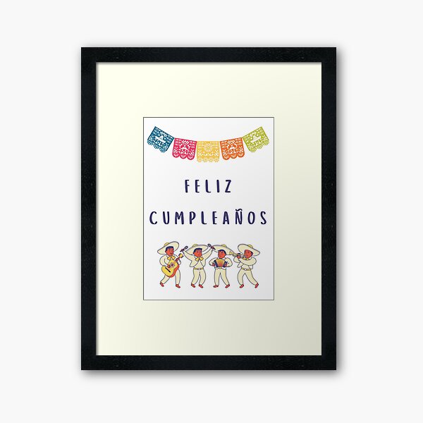 Feliz cumpleaños (happy birthday in Spanish) (tarjeta de cumpleaños)  traditional Mexican fiesta design (papel picado) Spanish birthday  Poster  for Sale by Pommallina