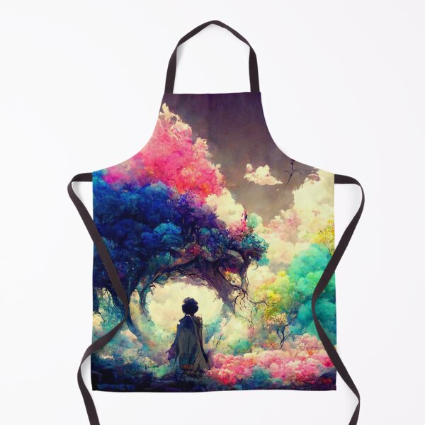 Item preview, Lone figure, fictional universe, colorful trees designed and sold by ArtbyACcreative.