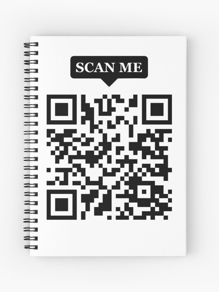 Rick Roll QR Code Troll | Spiral Notebook