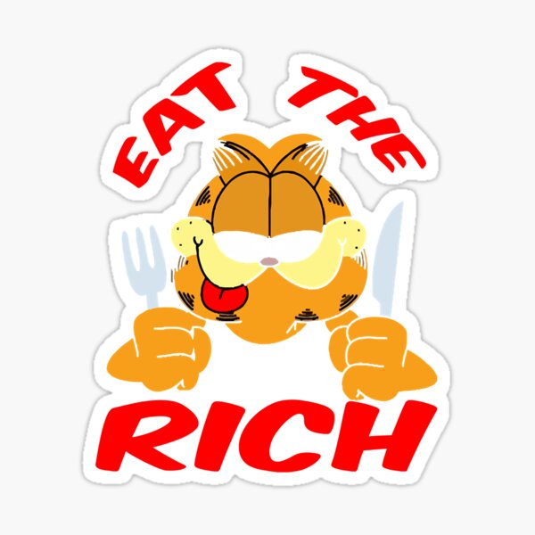 Mens My Favorite Eat The Rich Garfield Sticker For Sale By Irmtrautbock Redbubble