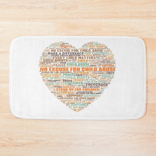 Item preview, Child Abuse Prevention Heart Word Cloud designed and sold by WordCloudStore.