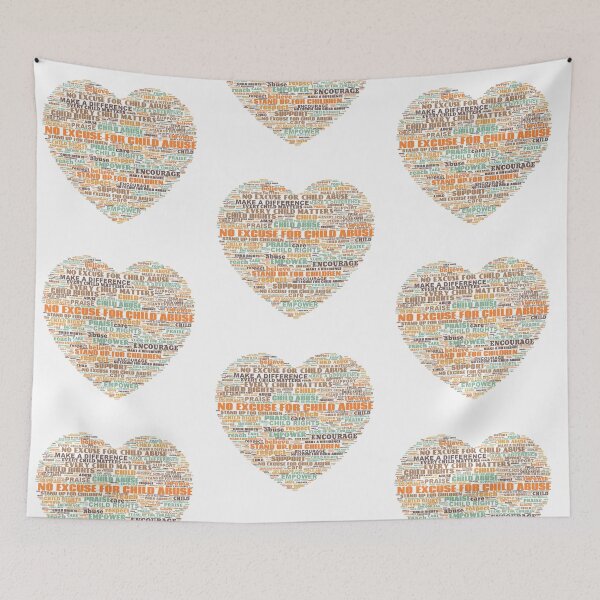 Item preview, Child Abuse Prevention Heart Word Cloud designed and sold by WordCloudStore.