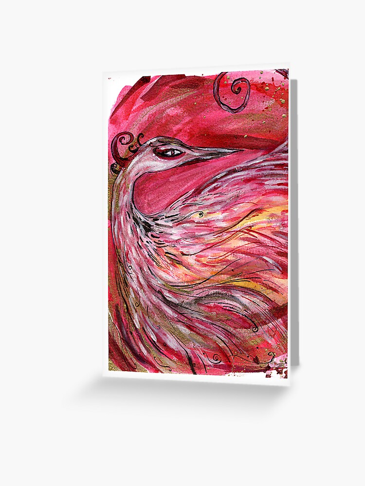 Thumbnail 1 of 2, Greeting Card, The Phoenix designed and sold by lauraredwitch.