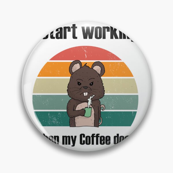 Item preview, Grumpy Mouse with Cup "I Start Working When My Coffee Does" designed and sold by Mesyo.
