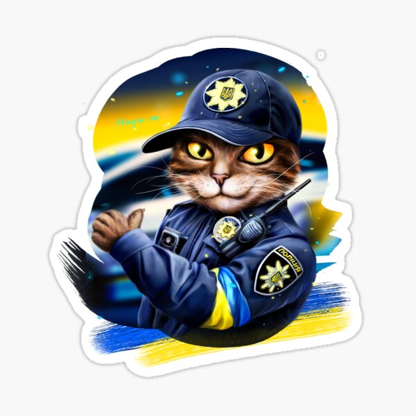 Cat Police Officer Sticker for Sale by ElleeKat