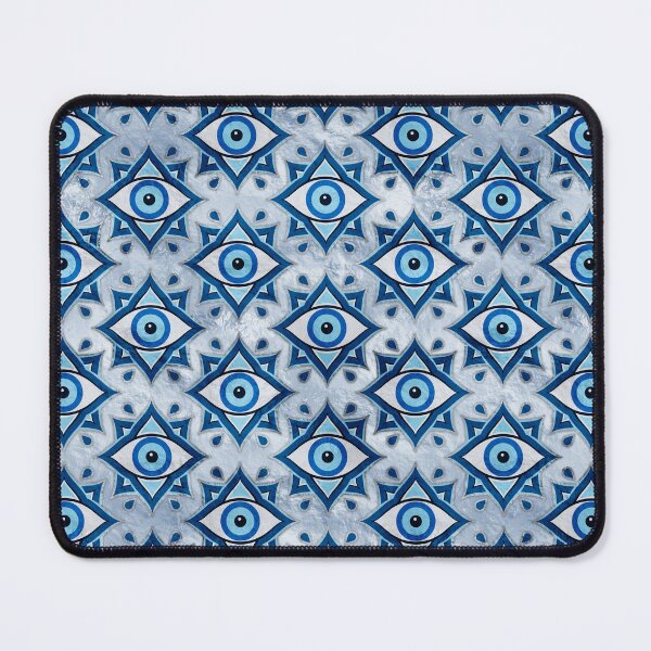 Item preview, Evil Eye Ornament Pattern -  Blues and silver designed and sold by k9printart.