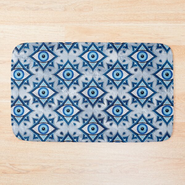 Item preview, Evil Eye Ornament Pattern -  Blues and silver designed and sold by k9printart.