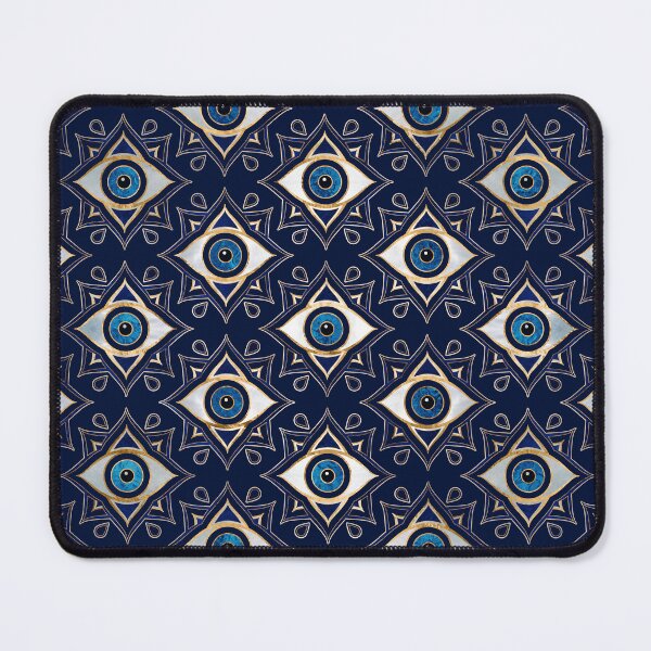 Item preview, Evil Eye Ornament Pattern -  Dark Blue and gold designed and sold by k9printart.