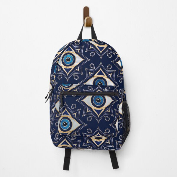 Item preview, Evil Eye Ornament Pattern -  Dark Blue and gold designed and sold by k9printart.