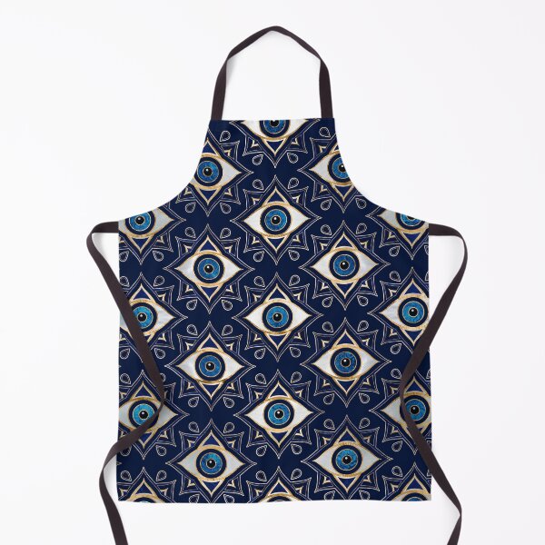 Item preview, Evil Eye Ornament Pattern - Dark Blue and gold designed and sold by k9printart.