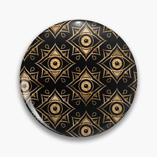 Item preview, Evil Eye Ornament Pattern -  Black and Gold designed and sold by k9printart.