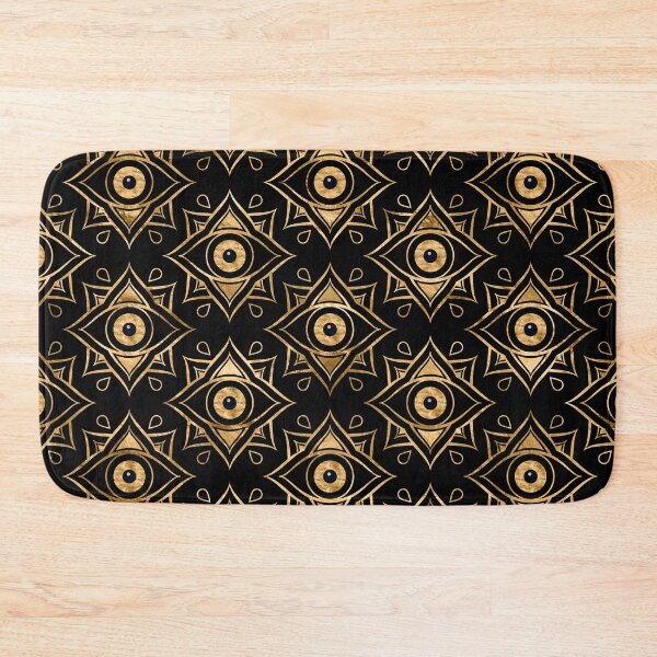 Item preview, Evil Eye Ornament Pattern -  Black and Gold designed and sold by k9printart.
