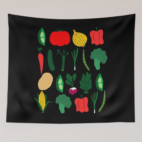 Item preview, Cute Vegetables Print with radish, peppers, broccoli and tomato designed and sold by kapotka.
