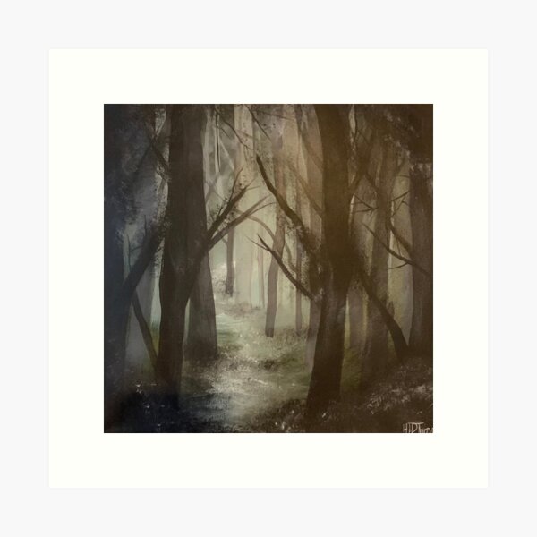 Item preview, Spooky Woodland Acrylic Painting designed and sold by hmdturner.