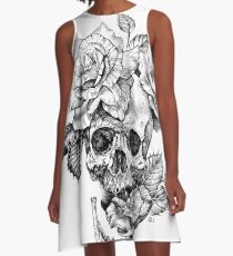 Skull And Roses A-Line Dress
