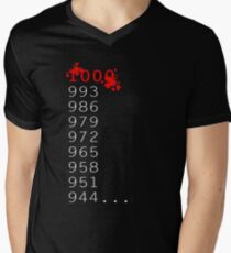 "What's 1000 Minus 7?" Men's V-Neck T-Shirt
