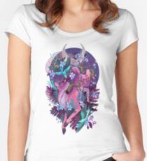 Camiseta entallada de cuello redondo Mystic Midnight Pink White Tail Doe