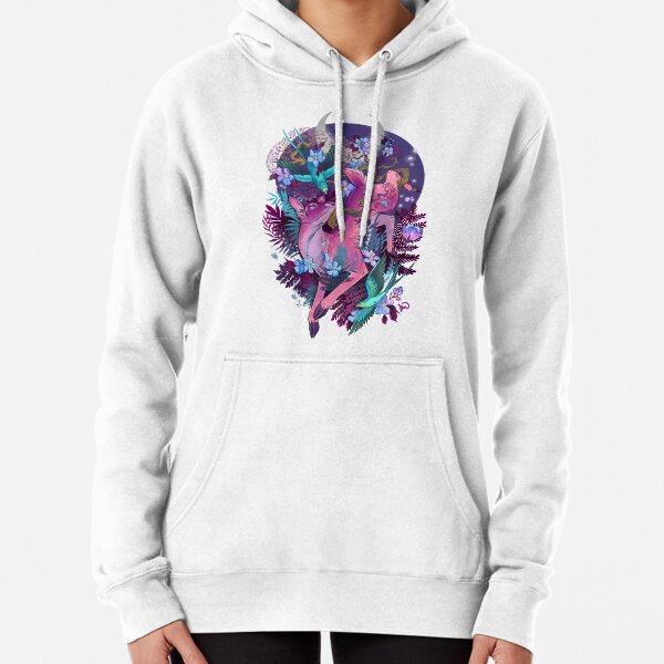 Mystic Midnight Pink White Tail Doe Pullover Hoodie