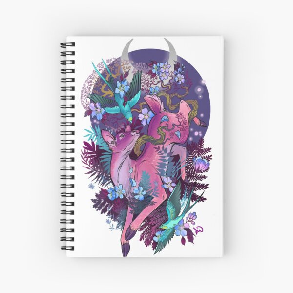 Mystic Midnight Pink White Tail Doe Spiral Notebook