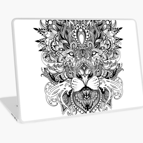 Item preview, Black and white mandala pattern lion  designed and sold by saraknid.