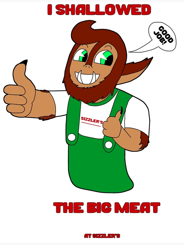 "Shallowed big meat" Sticker for Sale by TrashMammals Redbubble