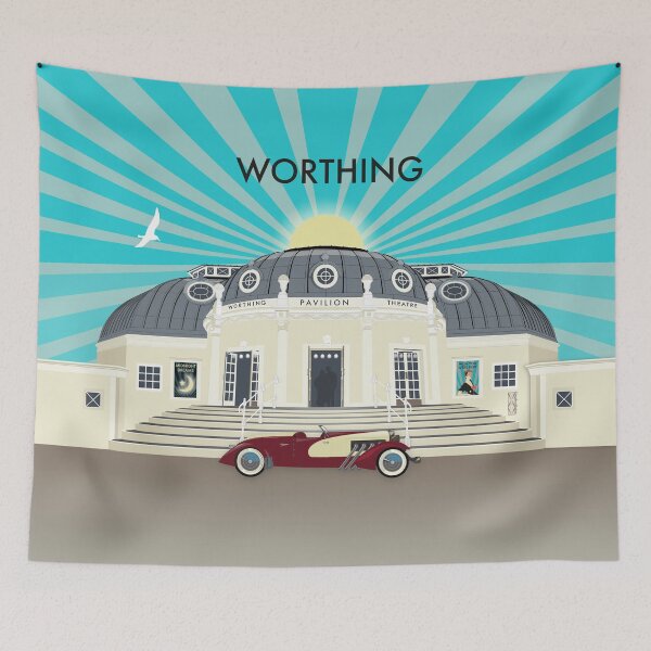 Item preview, Worthing Pavilion Theatre - vintage style architecture illustration and gifts designed and sold by Vicky Anne Vaughan.